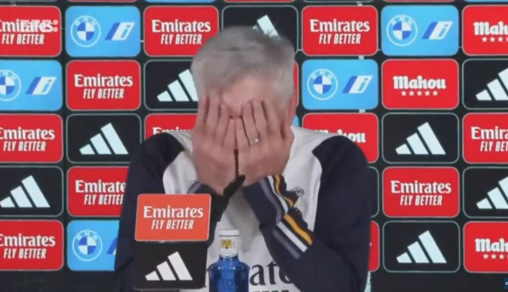 VIDEO/ “Zot, çfarë po flas?”! Konferenca qesharake e trajnerit të Real Madrid, Ançeloti hutohet dhe ngatërron mbiemrin e lojtarit të tij