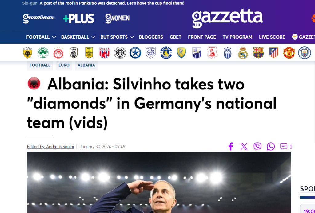 Jehona shkon edhe në median e njohur në Greqi: Silvinjo po dërgon te Shqipëria dy lojtarët e Gjermanisë